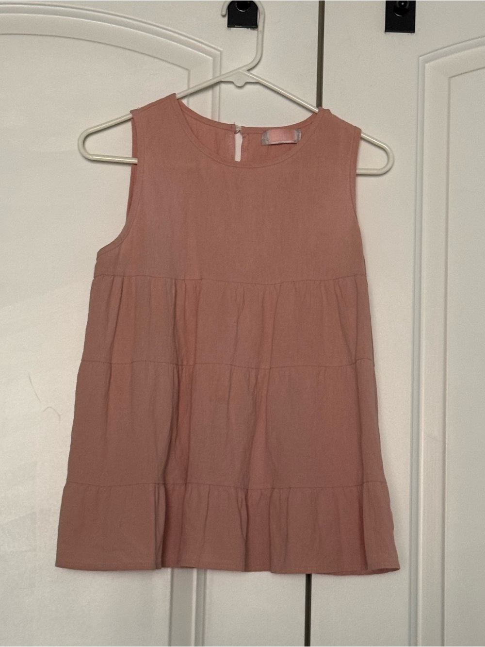 Sleeveless Tiered Tunic Tank in Dusty Rose